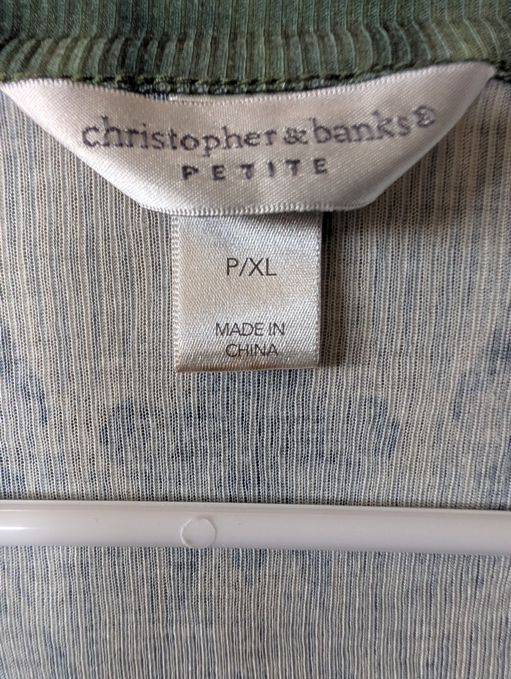 Christopher & Banks Green Multicolor Patterned Button-Front Henley Sz P/XL - Picture 2 of 2